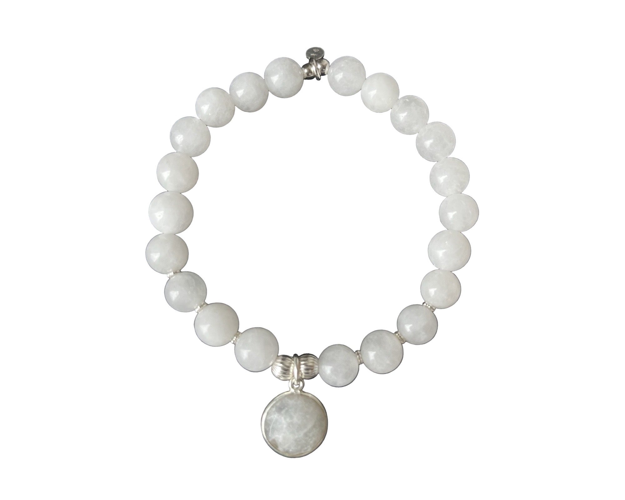 Armband "Achat weiss" mit Mondstein-Anhänger