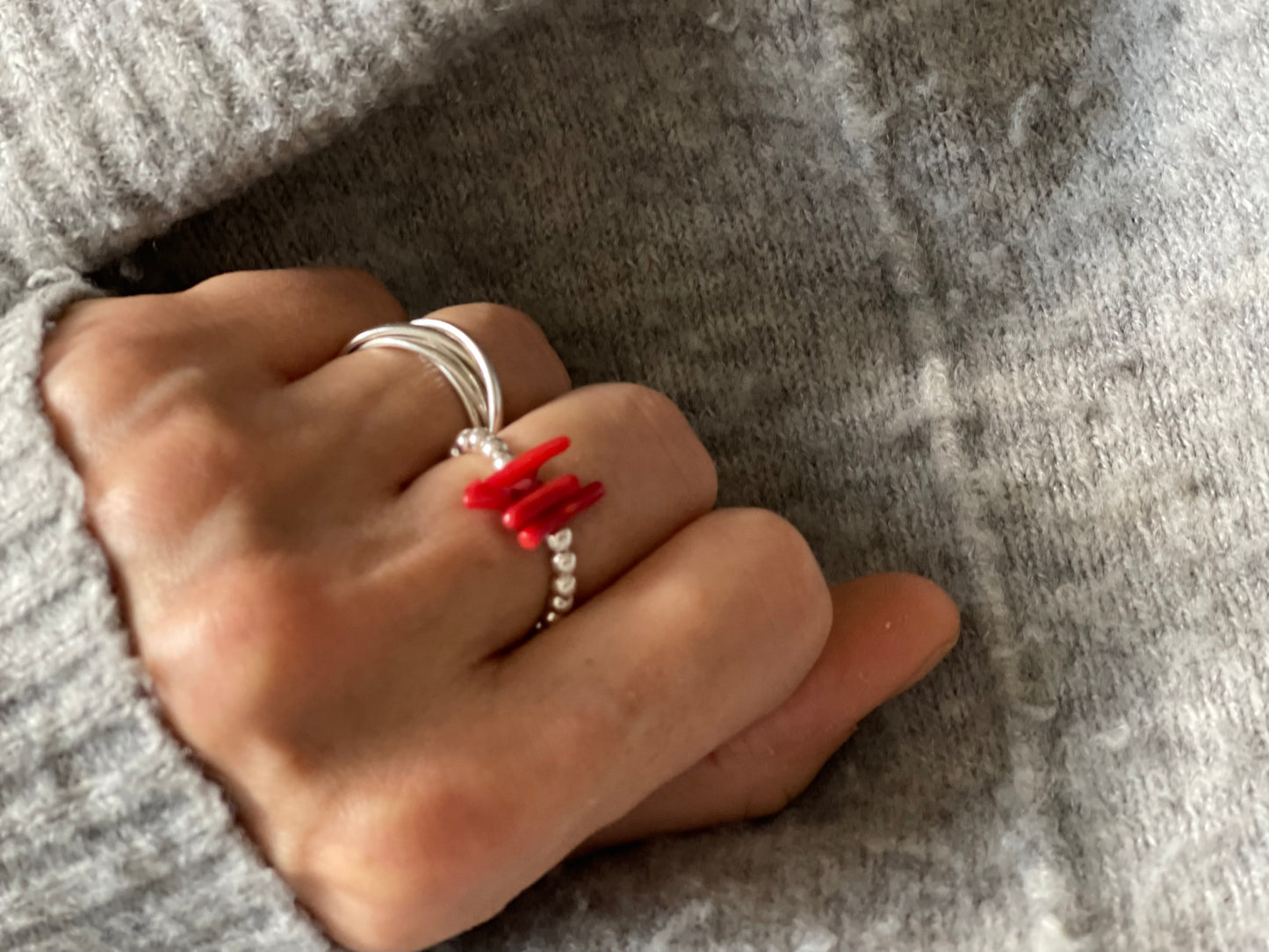 Ring Sterlingsilber "Red Coral"
