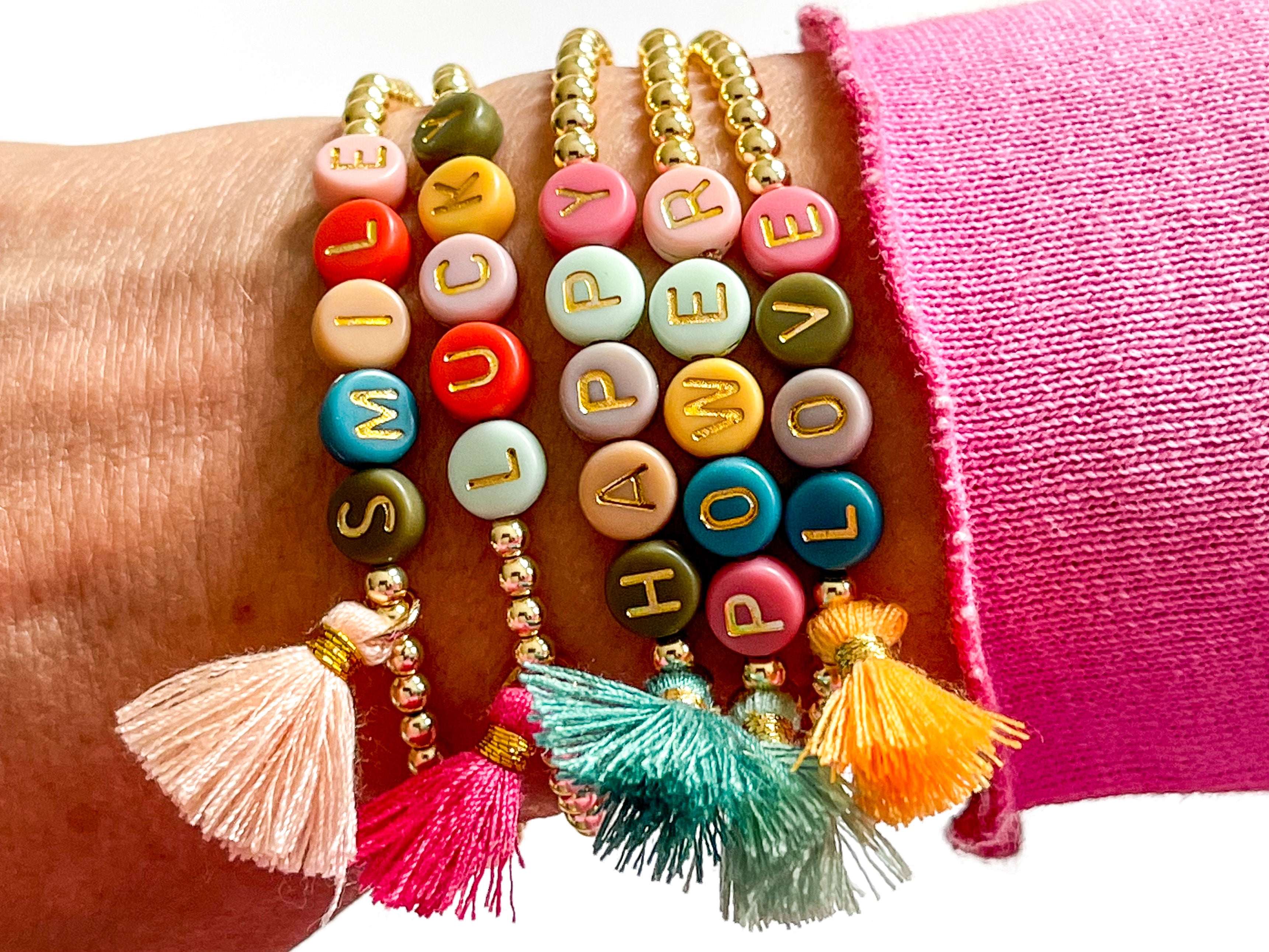 Armband "My Letters" - Hämatit Gold