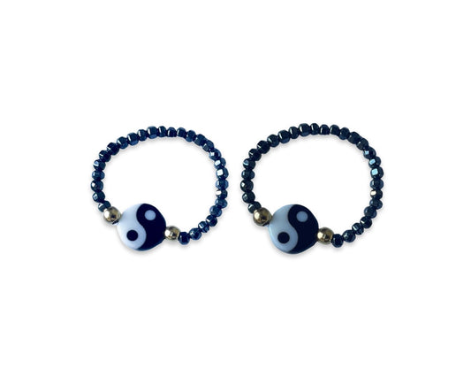 Ring "Yin&Yang“ Hämatit elastisch