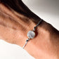 Nylonarmband grau/silber mit Mondstein-Verbinder - 925 Sterlingsilber