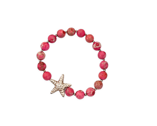 Armband „Pink Jaspis“ Silber