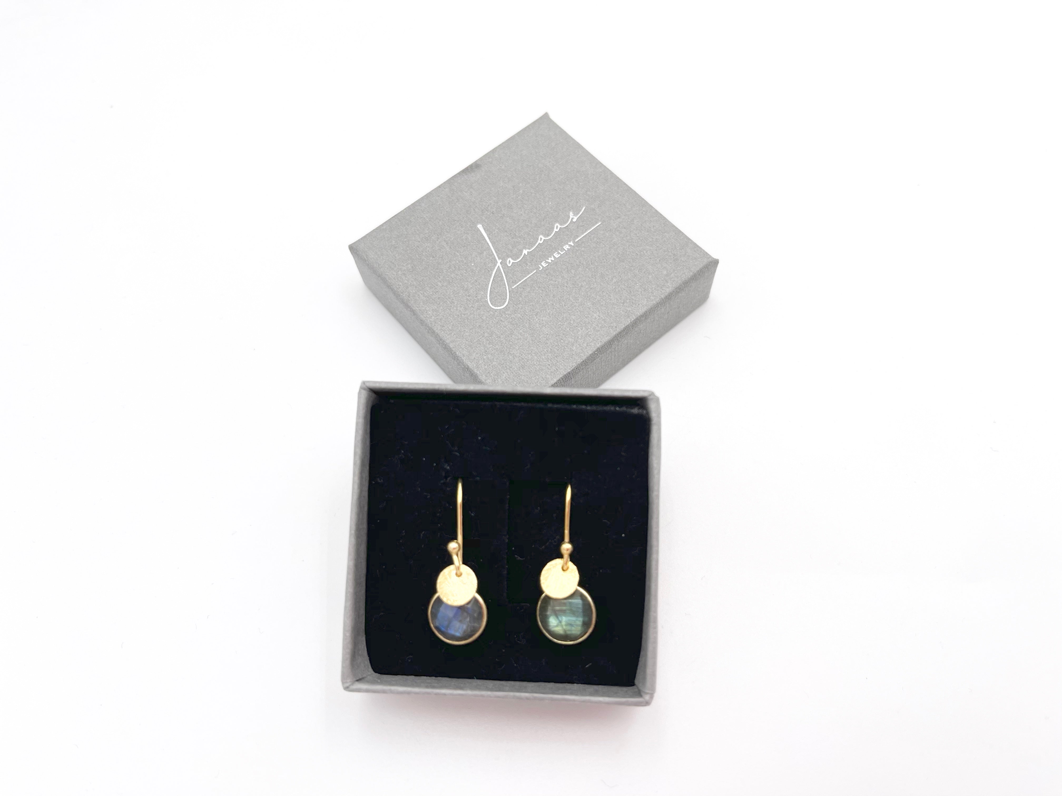 Ohrringe "Labradorit Duo" 925 Sterlingsilber vergoldet