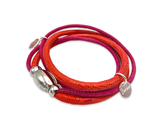 Armband Nappaleder Pink&Orange
